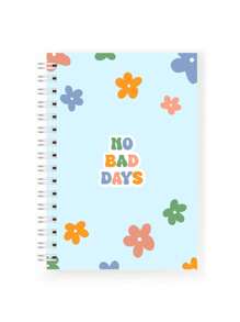A5 Notebook 100 Sheets Lined Sketchbook Drawing School Hardcover Notebooks - No Bad Days - View 1