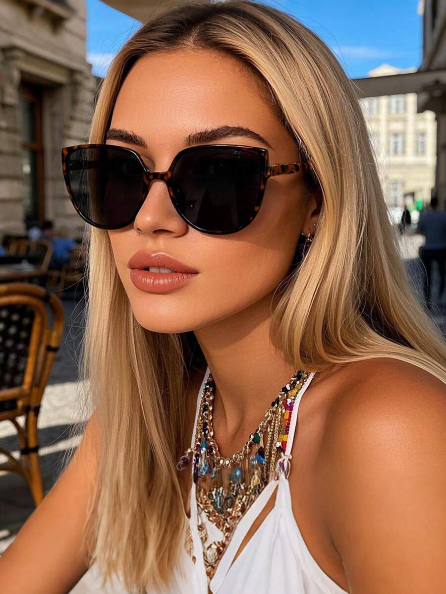 女士偏光太阳镜复古豹纹波西米亚猫眼镜框塑料时尚经典装饰户外运动骑行眼镜旅游海滩度假驾驶钓鱼遮阳眼镜防紫外线眼镜时尚遮阳优雅装扮家庭出游旅游度假夏季海滩度假、户外、旅行 - 彩色 - 查看 1