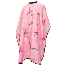 专业美发沙龙剪发披肩，理发师美发围裙，不粘发剪发圆裙，适合沙龙、家庭使用和作为礼物 - 彩色 - 查看 4