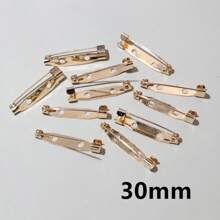 20个15-40毫米金属胸针夹底座别针安全别针胸针底座空白底座，适用于DIY珠宝制作材料 - brooch pins accessories - 查看 9