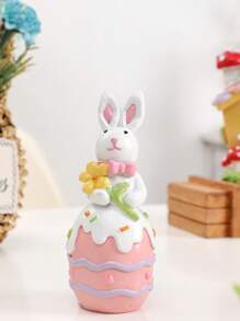 复活节装饰品，欧式可爱复活节兔子，复活节彩蛋装饰，树脂兔子和彩蛋小雕像，家庭聚会礼物