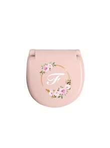 Flower Wreath Letters Sewing Tool Box With Pink Flower Initials, Letters A-Z, Perfect Gift For Beginners Sewing: 1 Portable Mini Sewing Set - Foldable, Diy Sewing Supplies And Accessories, Suitable For Travelers And Emergency Clothing Fixators, Mini Needle Box Portable Small Needle Bag Sewing Tool Combination Set Hotel Supplies(Pink)