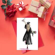 1 张优雅毕业贺卡，带信封，高品质印刷，6.29 英寸 X 4.33 英寸，优质纸张，通用毕业庆祝卡，适合学生、朋友、女儿、儿子、同学 - 多色 - 查看 7