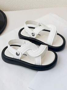 1 双男女款时尚凉鞋/拖鞋（二合一），夏季防滑户外休闲凉鞋，幼儿儿童休闲凉鞋 - 白色 - 查看 1