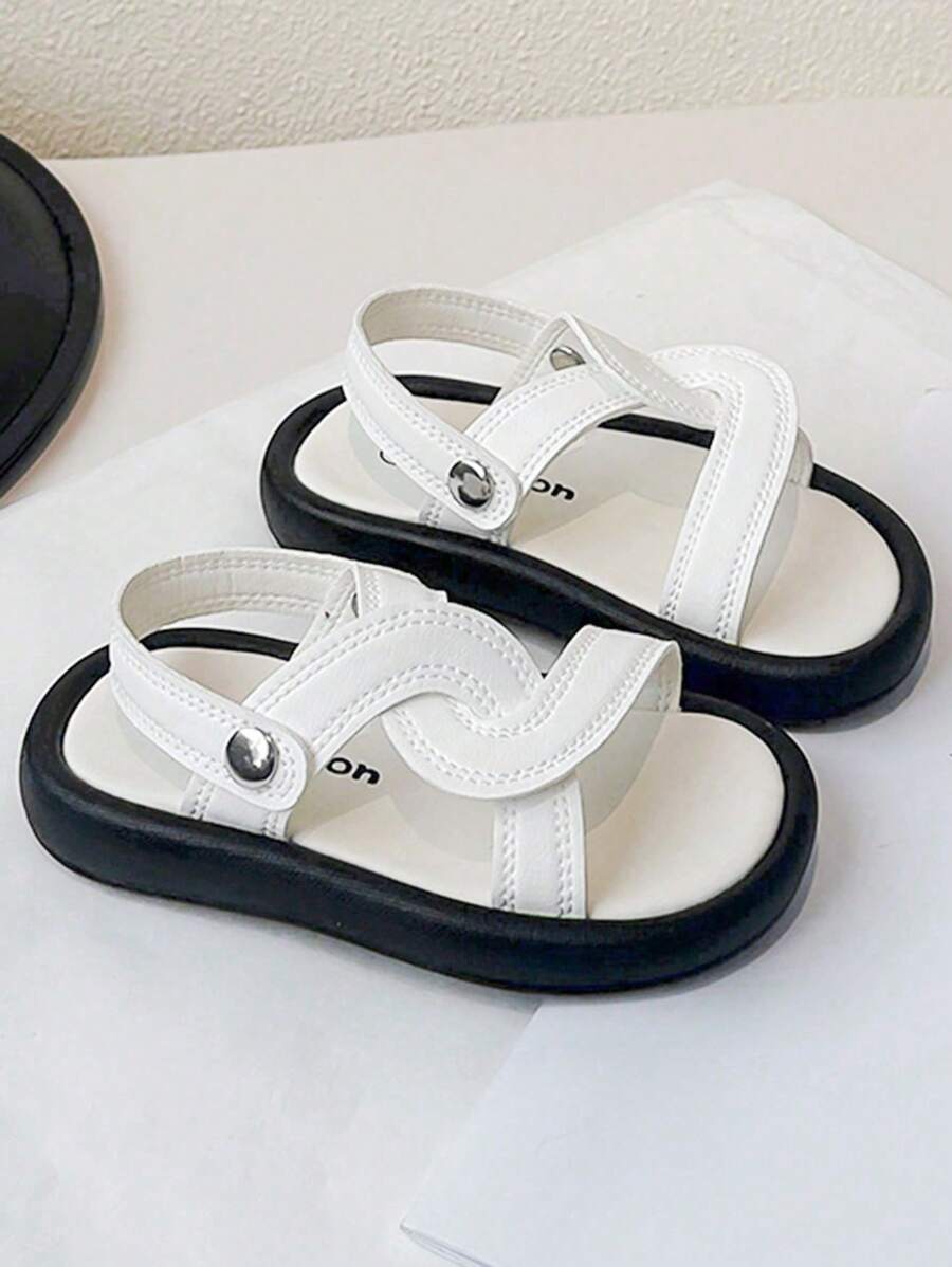 1 双男女款时尚凉鞋/拖鞋（二合一），夏季防滑户外休闲凉鞋，幼儿儿童休闲凉鞋 - 白色 - 查看 1