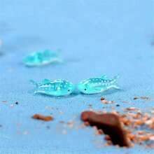 10/20 件迷你树脂鲨鱼雕像，小斑点艺术鲨鱼雕塑装饰品，适用于水族馆和微型景观装饰、家居装饰、蓝色圆点设计、复活节礼物