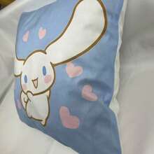 Sanrio 1 Federa per cuscino, copricuscino con personaggio anime classico, con grandi orecchie e aspetto carino, federa semplice per divano/schienale, in materiale morbido, rimovibile e lavabile, dimensioni 40x40cm, 45x45cm, 50x50cm senza cuscino interno, motivo monofronte, adatto per divano, auto, camera da letto, soggiorno