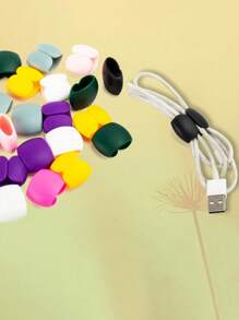 5pcs Colorful Data Cable Organizer, Headphone Charging Cable Organizer, Cable Winding Storage, Travel Organizer Buckle [Random Color Delivery]