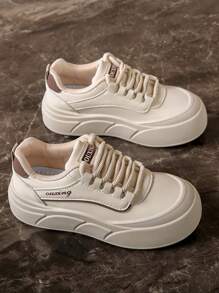 Zapatos casuales de mujer con suela gruesa, sencillos y elegantes, versátiles, ligeros y antideslizantes para uso al aire libre, hiking, running y deportes. Con un estilo retro adorable y un diseño de moda minimalista y elegante que se adapta cómodamente a la forma del pie.