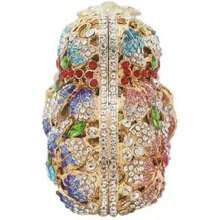 Women Floral Evening Clutch Bridal Purse Handbag Glitter Rhinestone Wedding Party Evening Handbag - Colorful 2 - 查看 2
