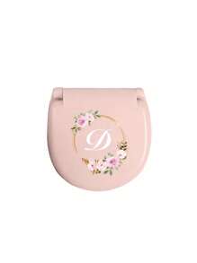 Flower Wreath Letters Sewing Tool Box With Pink Flower Initials, Letters A-Z, Perfect Gift For Beginners Sewing: 1 Portable Mini Sewing Set - Foldable, Diy Sewing Supplies And Accessories, Suitable For Travelers And Emergency Clothing Fixators, Mini Needle Box Portable Small Needle Bag Sewing Tool Combination Set Hotel Supplies(Pink)