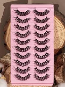 New Cat D-Curve 10 Cặp Lông Mi Giả Tự Nhiên Phù Hợp Cho Người Mới Bắt Đầu Cảm Thấy Thoải Mái Và Thời Trang. Một Sản Phẩm Phải Có Cho Lông Mi Tự Nhiên Slouchy Fairy Và Lông Mi Giả Hoạt Hình Devil Cong, Phù Hợp Cho Trò Chơi Nhập Vai Trong Tiệc, Đám Cưới, Kỳ Nghỉ Câu Lạc Bộ - màu đen - Xem 7