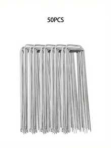 U-Shaped Garden Stakes For Fixing Lawn Turf, Landscape Fabric, Ground Fabric, Garden Net, Galvanized Steel Garden Spikes, Landscape Cover Spikes With Ground Spikes And Washers, Galvanized Control Fabric, Lawn Spikes, Agricultural Film Cover, Dust Control Net, Soil Fence - Multicolor - View 12