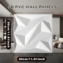 10 / 20 / 33 / 45 sztuk 3D Paneli Ściennych Wykonanych Z Materiału PVC, Należy Do Dekoracji Ściennych W Wystroju Domu, Szczególnie Do Dekoracji Pokoju. Dekoracja Łazienki. Dekoracja Sypialni. Dekoracja Salonu; Rozmiar Panelu Ściennego: 30 X30 CM Kolor: Biały/Czarny