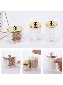 3 Packs Makeup Dispenser, Qtip Holder Dispenser Set, Medicine Bottle With Lid Storage Box For Swabs, Bath Salts, Makeup Pads, Hair Accessories