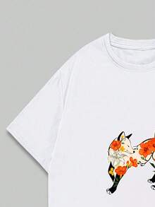 Camiseta Arte Desenho Flor Algodao Blusa Premium Respiravel Confort Verao Unissex Masculina - Creme - Visão 2