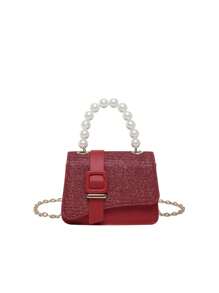 1 款迷你珍珠手提包 PU 材质时尚、实用、简约。适合女孩在聚会、购物和旅行时使用。高品质外观，与衣服、拉链相配，可作为节日或生日礼物赠送给家人和朋友。