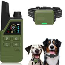A Remote-Controlled Pet Collar With Up To 99 Intensity Levels, Designed Specifically For Dog Lovers, As Well As An Exclusive Training Shock Collar Created For "Dog Moms," Featuring 3 Training Modes, Remote Control Functionality, And A Safety Lock. Th - Army Green - View 1