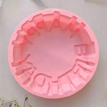 1 套硅胶创意生日蛋糕模具，7.87 英寸圆形烘焙模具，适用于芝士蛋糕、巧克力、草莓挞和布朗尼派 - 粉色 - 查看 9