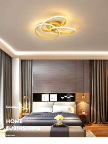 Lámpara de techo LED de lujo moderna para decoración del hogar, luces de techo en espiral, decoración de accesorios, blanco cálido/blanco frío, aluminio/gel de sílice, lámparas de techo negras/doradas de 52 cm con luz blanca LED/luz cálida para sala de estar, cocina, dormitorio, habitación de niños, comedor, pasillo, lámpara de pasillo, restaurante, cafetería, sala de clóset, pasillo, oficina moderna, decoración del hogar, lámparas de techo