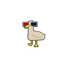 Punk 3D Glasses Duck Enamel Brooch Custom Decorative Brooches Ornaments Lapel Bag Badges Jewelry Gifts 2025 New Style