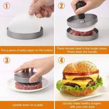 Hamburger Meat Press Plastic Handle Meatloaf Press Manual Mold Aluminum Alloy Material Non-Stick Meatloaf Press - Multicolor - View 5
