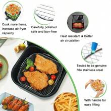 Air Fryer Baking Rack Metal Square/Round/Rectangle Oven Grill Racks Airfryer Accessories For Cosori,Instant Vortex,Gourmia,Foodi