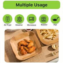 100pcs Non-Stick Air Fryer Parchment Paper Liners, Fit Most Air Fryer Models, Oil-Proof Baking Paper, Suitable For Baking, Frying Food, Perfect For Thanksgiving, Halloween, Easter And More
