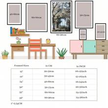 1 Pc Framed Romantic Secretive Forest Path Landscape Wall Art Canvas Poster Painting Wall Decor For Bedroom Living Room