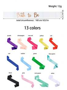 1pc/6pcs Customized Romantic Ribbon Belts; DIY Dress Up For Weddings, Parties, Birthdays, And Graduation Ceremonies; Customized Decorations; Gift Ribbon; Customized Gold Handwritten Fonts; Available In Multiple Colors; Customized Accessories For Brides And Bridesmaids.