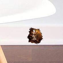 1pc Cute Reading Mouse Decorative Sticker, Self-Adhesive Wall, Baseboard, Desk, Cat Toy Sticker Film