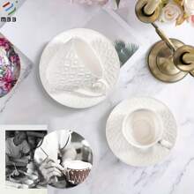 Juego de 12 tazas y platillos, tazas de café de cerámica con platillos, tazas para beber en el desayuno, el té, en casa