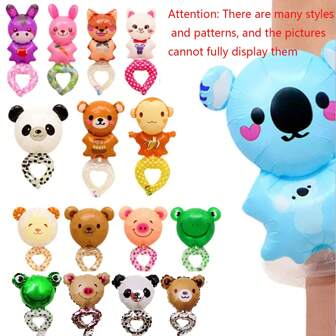 10 件随机图案动物手腕气球节日活动装饰气球开幕式礼品气球