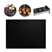 1pc Extra Large Heat Resistant PTFE Mat For Multiple Uses, Easy To Clean PTFE Barbecue Grill Mat, Oven Bottom Liner, Baking Cooking Sheet For Kitchen Use, DIY Style Free To Cut Gas Stove Top Protectors (Trimming Required) - 3 Sizes To Choose