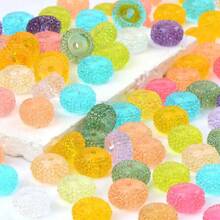 12mm 20/50/100pcs Pack Mix Colorful Color Stock Resin Flat Rhinestone Spacer Rondelles Beads For Beadable Pen Keychain Fashion Chunky Necklace Bracelet DIY Jewelry Making