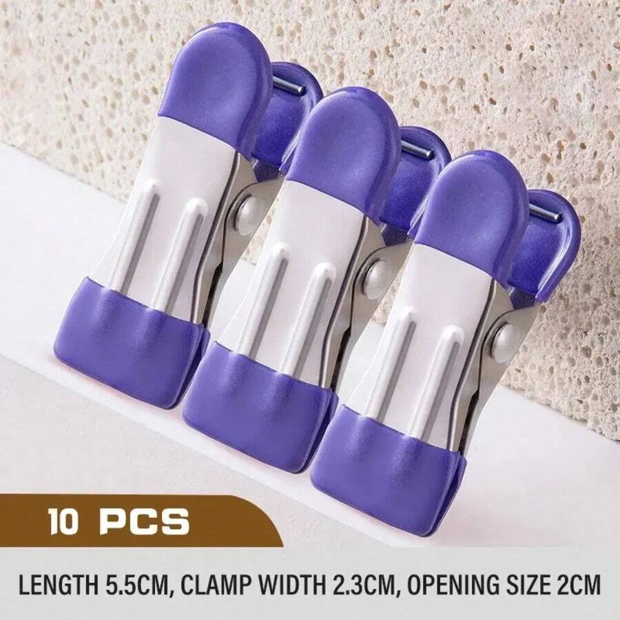 ​Stainless Steel Clothespins Laundry Clothes Pegs With Hook Pants Hanger Portable Hanging Clothes Clips Closet Clothes Organizer