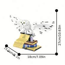 2000 stuks Magic Owl bouwstenenset - Premium filmthema, witte en zwarte ABS-stenen, geweldig als decoratief display en verzamelmodel, cadeau
