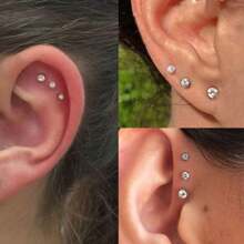 AVYRING 6PCS/8PCS Silver Gold Cartilage Earring Flat Back Earrings Flat Back Stud Earrings Flatback Stud Earrings Helix Tragus Earrings Screw Back Earrings For Women Earrings For Cartilage Jewelry - Multicolor - View 6