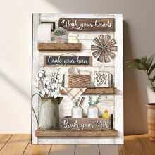 1 Pc Framed Bathroom Wall Decor Hello Sweet Cheeks Bathroom Sign Bathroom Canvas Painting Wall Art Posters, Canvas Print Posters Artwork Wall Art Painting, Decoration Picture Living Room Home Decor - VAR01 - 查看 3