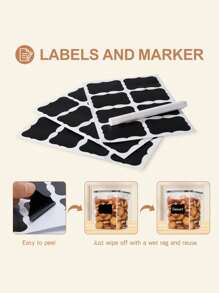 36pcs Airtight Food Storage Containers With LIDS - Perfect For Kitchen Pantry Organization And Storage Of Grains, Rice, Pasta, Tea, Nuts And Coffee Beans - Dishwasher , Including Labels And Markers,Stocking Stuffers For Women,Vanity,Local Warehouse - Black and White - View 7