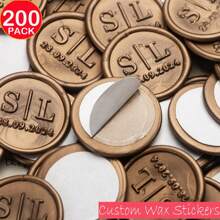 200 Pcs Wax Seals Stickers, Custom Logo Wax Stickers, Handmade Wax Seal Stickers For Wedding Invitation, Self-Adhesive Envelope Wax Stickers-Bronze,Back To School,School Supplies,Multi-Functional,Ornamental,Reusable,Modern,Colorful,Cute,Vintage,Cartoon,Kawaii,Custom,Personalized,Unique,Customized,Workers,Clients,Students,For Business/Work/Office,For School,School Supplies,Back To School,For Office,For School,For Classroom,For Teacher Gifts,For University,For Colleague,For Dorm Rooms,For Teacher,For Boys And Girls,For Teenagers,Junior High School Students,Middle School Students,High School Senior High School Students,College Students,University Students,Freshman,Sophomore,Underclassmen