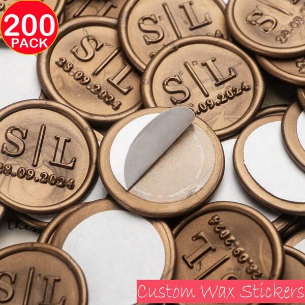 200 Stück Wachssiegel Aufkleber, individuelle Logo Wachsaufkleber, handgefertigte Wachssiegel Aufkleber für Hochzeitseinladungen, selbstklebende Umschlag Wachsaufkleber - Bronze, Schulanfang, Schulmaterial, multifunktional, dekorativ, wiederverwendbar, modern, farbig, süß, vintage, cartoon, kawaii, individuell, personalisiert, einzigartig, für Mitarbeiter, Kunden, Studenten, für Geschäft/Arbeit/Büro, für Schule, Schulmaterial, Schulanfang, für Büro, für Schule, für Klassenzimmer, als Geschenke für Lehrer, für Universität, für Kollegen, für Studentenwohnheime, für Lehrer, für Jungen und Mädchen, für Teenager, Schüler der Sekundarstufe I, Schüler der Sekundarstufe II, Studenten, Erstis, Zweitsemester, Studienanfänger