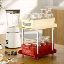 多機能コーヒー＆ティーバッグ収納オーガナイザー-オフィス＆ホームコーヒーバー用引き出し付き2/3段コーナー卓上ラック - マルチカラー - チェックする 5