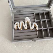 亚克力蝴蝶结夹优雅大号女士发夹，闪亮桃色十字蝴蝶结发夹，时尚配饰