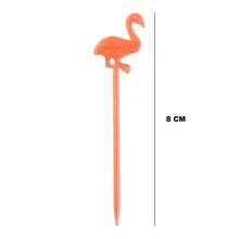 300 Palillos Para Fruta, Lunch, Bocadillos O Decoración. Material De Plástico Desechable Con Figura De Flamingo. Distintos Colores Neón. - Multicolor - Ver 4