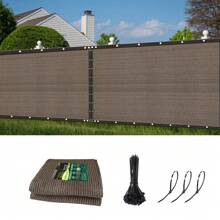 1Pc, DELLNA Heavy Duty Privacy Fence Shade Net, Fencing Shade Mesh, Suitable For Wall, Garden, Backyard, Outdoor Home Decoration, With Brown Edging, Coffee Color - Coffee Brown - View 5
