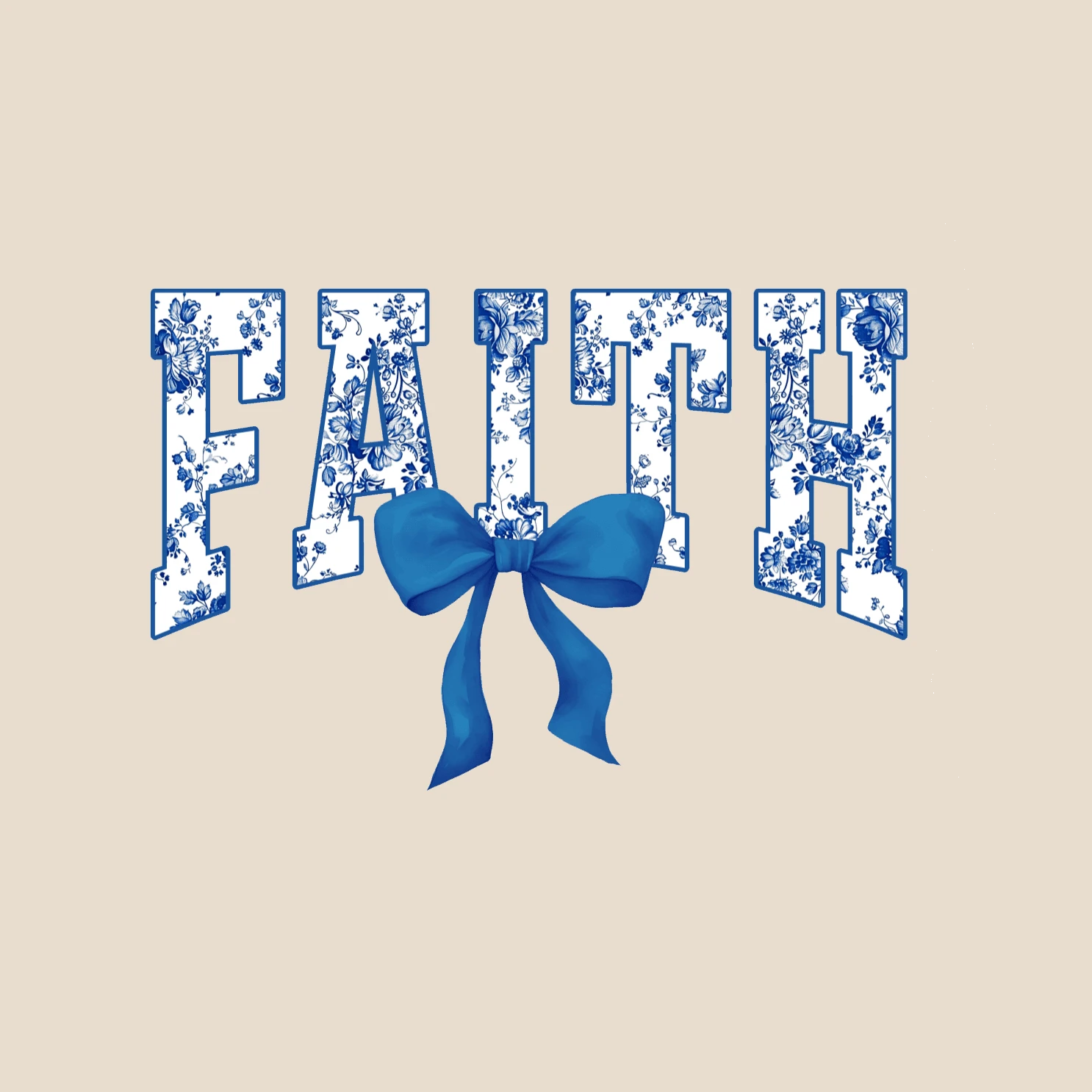 Faith Purple Floral Bow DTF 转印熨烫易粘贴标签，DTF 热压贴纸，适用于 DIY T 恤、口罩、牛仔裤和背包 - 可洗多色塑料不干胶贴纸