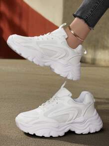 女士透气软底厚底运动鞋，防滑运动休闲旅游鞋