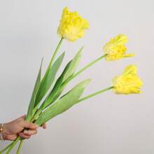 3pcs Parrot Tulip Artificial Flowers, Real Touch, Long Stems, Suitable For Bedroom, Living Room, Dining Room, Office, Cafe Tabletop, Home Decor, Aesthetics, Room Decoration, Wedding Party, DIY Spring Festival New Year Decor, Spring/Summer Decor, Premium Elegant Synthetic Tulips Easter Gifts Birthday Graduation