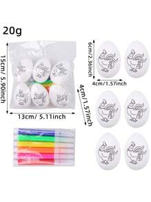 1 bộ/6 cái, Đồ trang trí tượng trứng vẽ tay DIY, Đồ trang trí nhà sáng tạo dễ thương, Thích hợp cho lễ Phục sinh, Tiệc sinh nhật, Bố cục cảnh, Máy tính để bàn, Cửa sổ, Đạo cụ quà tặng ngày lễ tạo không khí - Nhiều màu - Xem 7